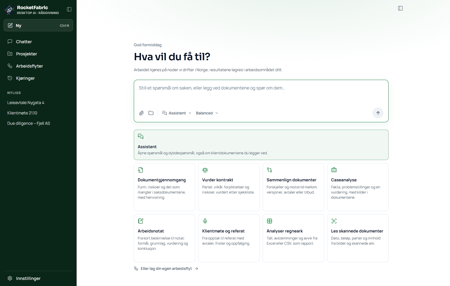 Eksempel: Desktop AI Rådgivning