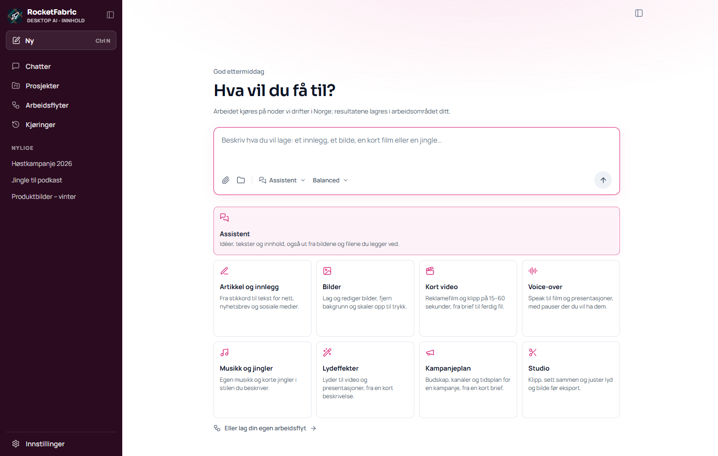 Eksempel: Desktop AI Innhold